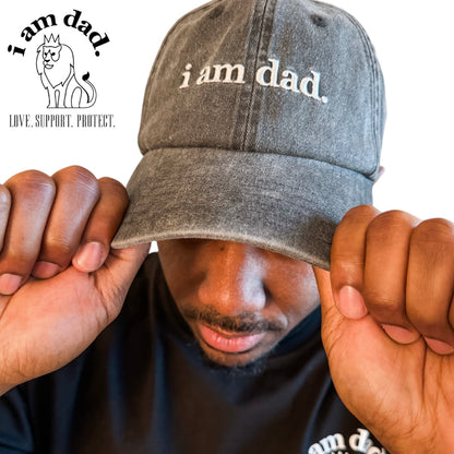 Vintage Black “i am dad.” Dad Hat